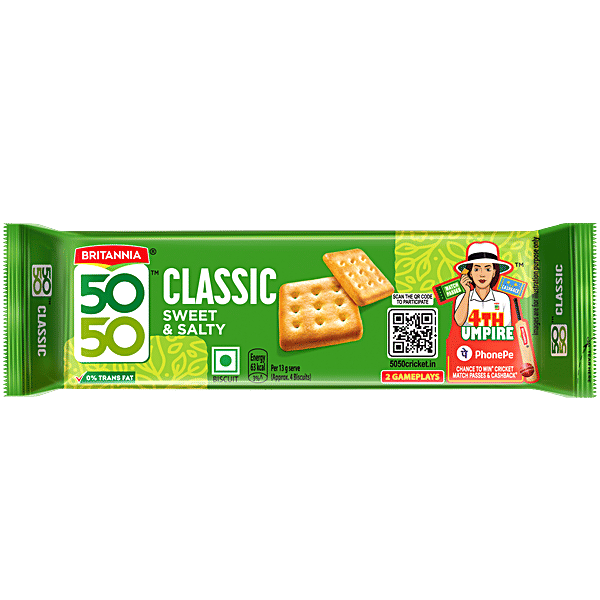 Britannia 50-50 Sweet & Salty Crispy Biscuits: Perfect Blend of Flavour for Snacking
