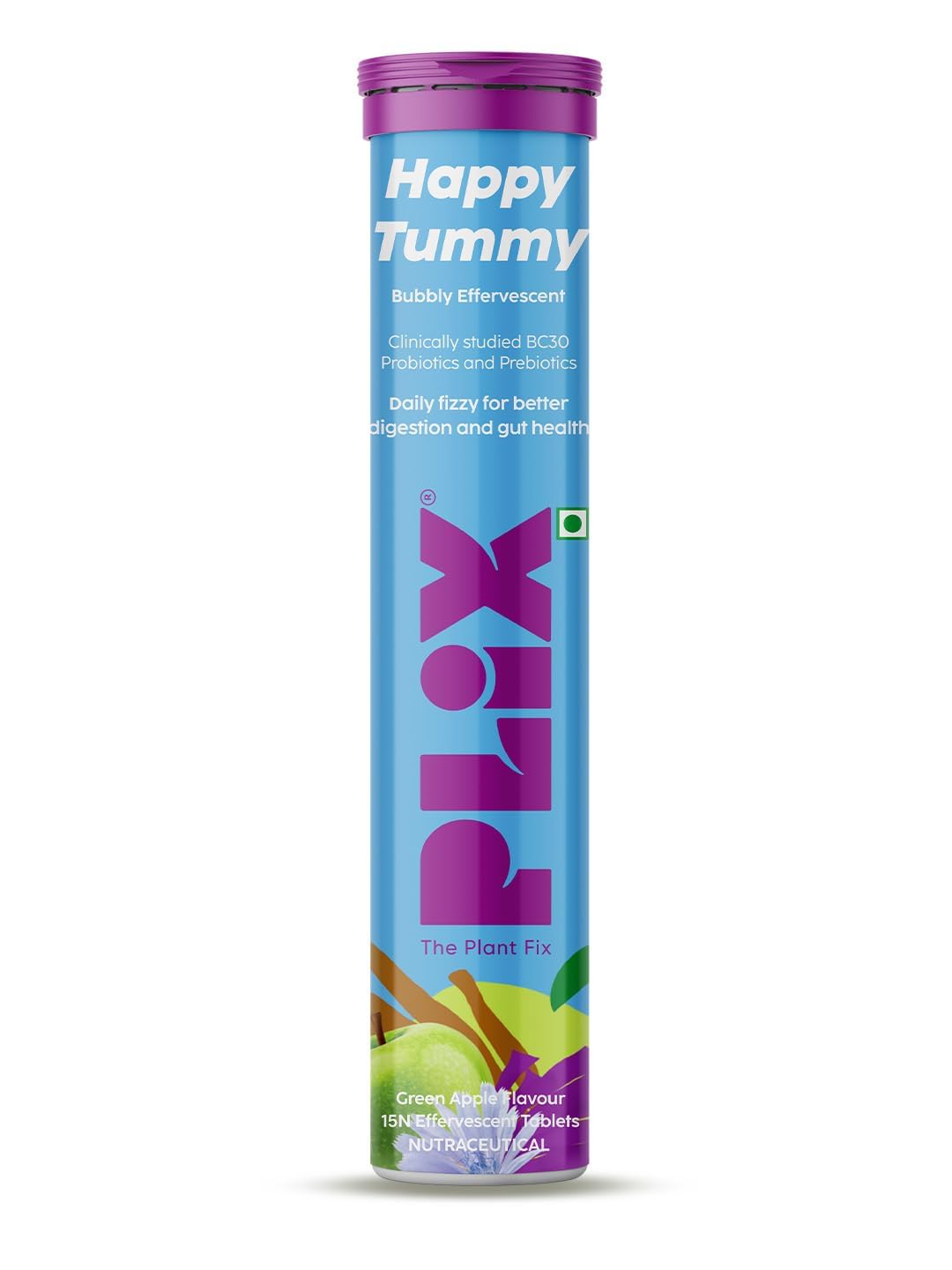 PLIX Happy Tummy Pre+Probiotic Effervescent Tablets for Good Gut Health