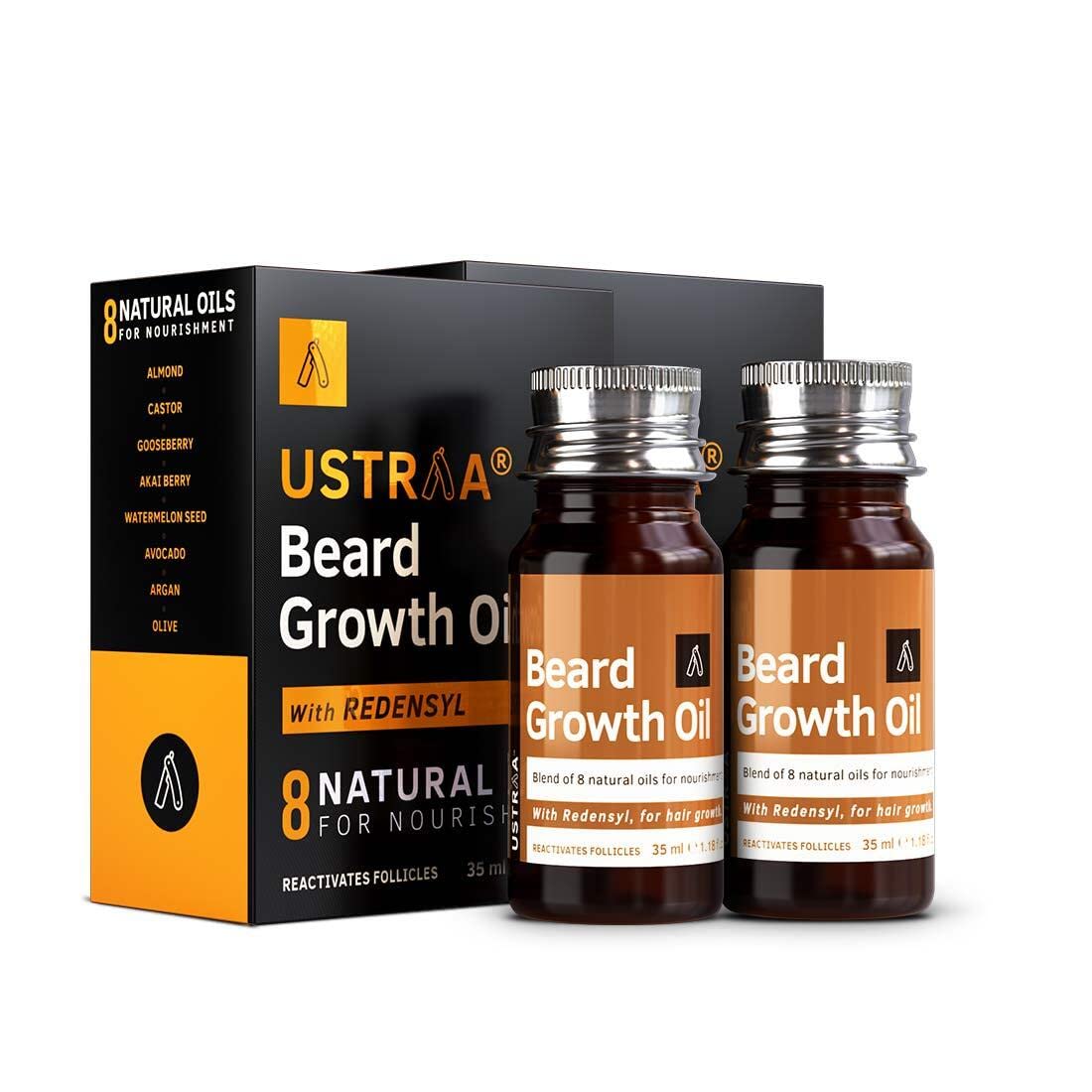 Ustraa Beard Growth Oil 2x35ml Natural Redensyl Formula