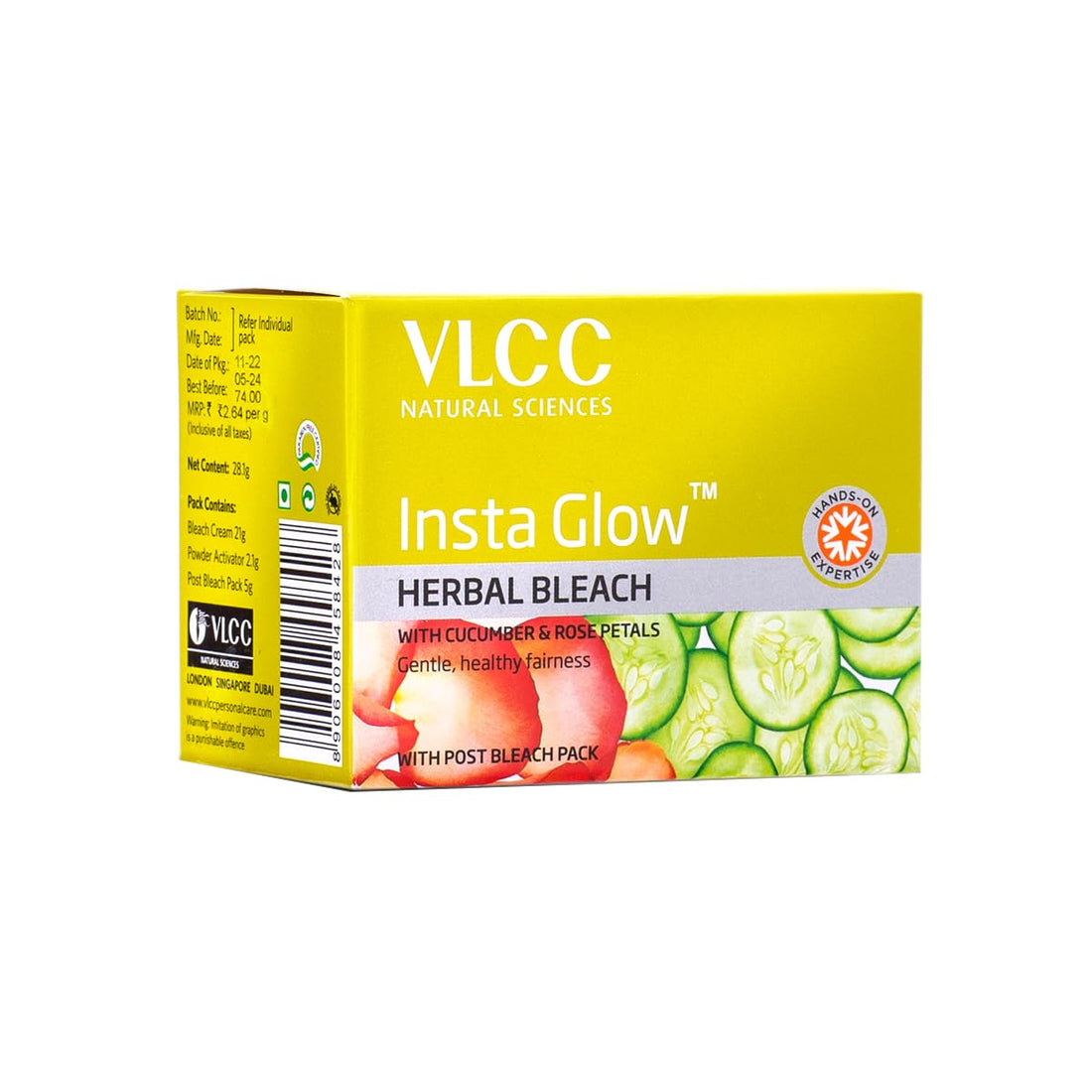 VLCC Natural Sciences Insta Glow Herbal Bleach: Radiant Skin Solution, 27g