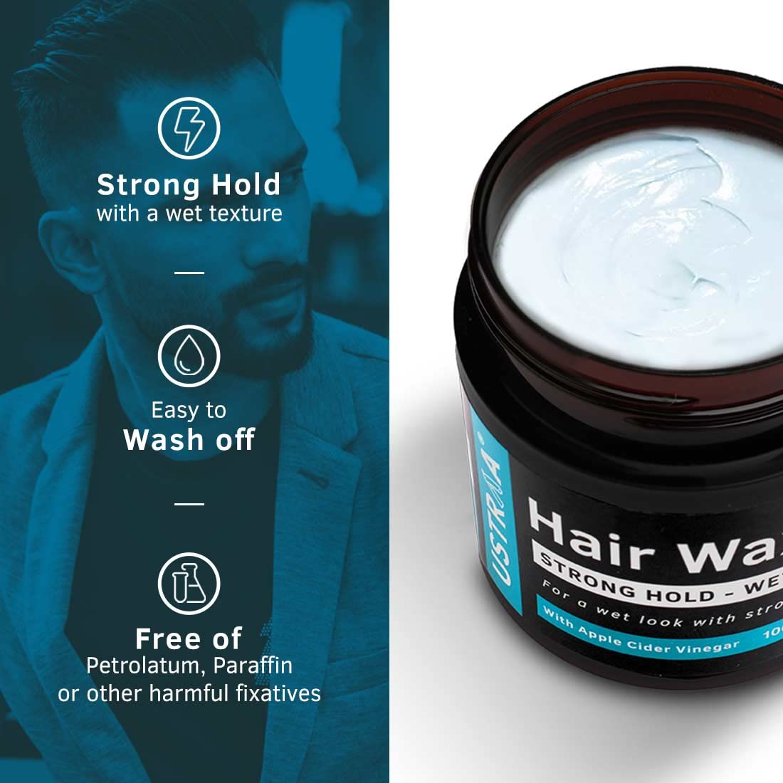 Ustraa Strong Hold Wet Look Hair Wax – 2×100g