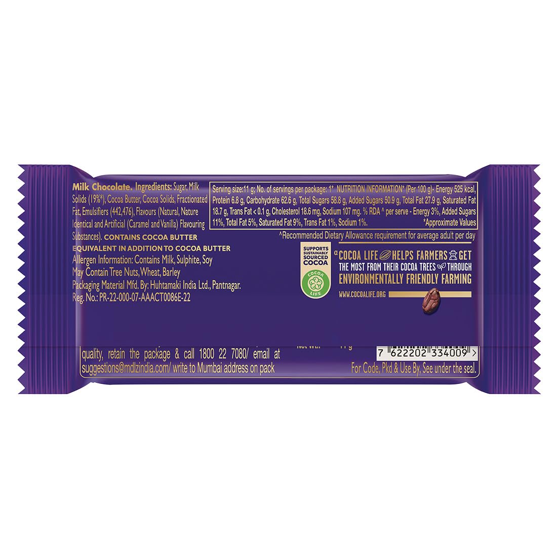 Cadbury Dairy Milk Milk Chocolate Bar 11g Classic Sweet Treat