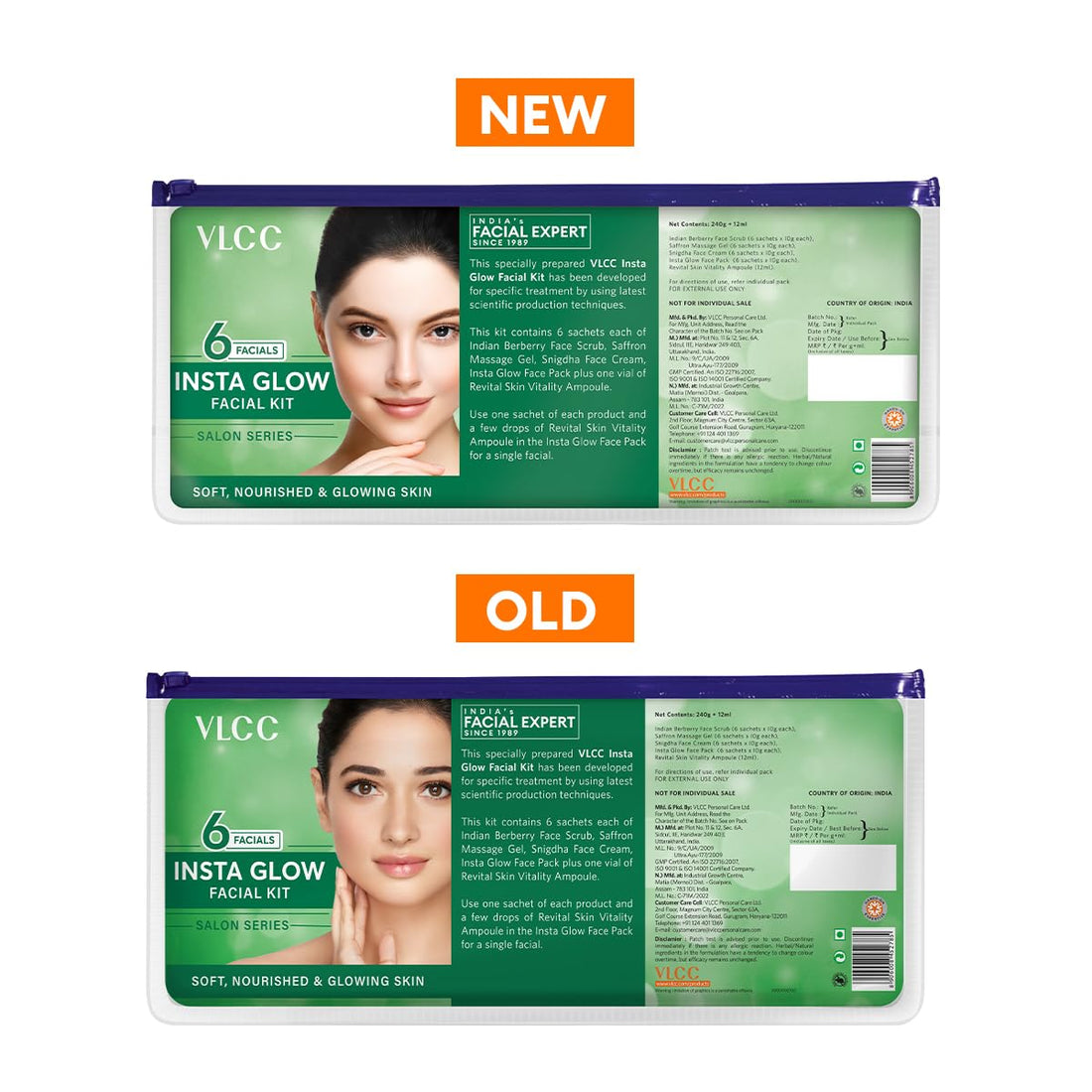 VLCC Salon Series Insta Glow Facial Kit for Youthful Skin (6 Facials)