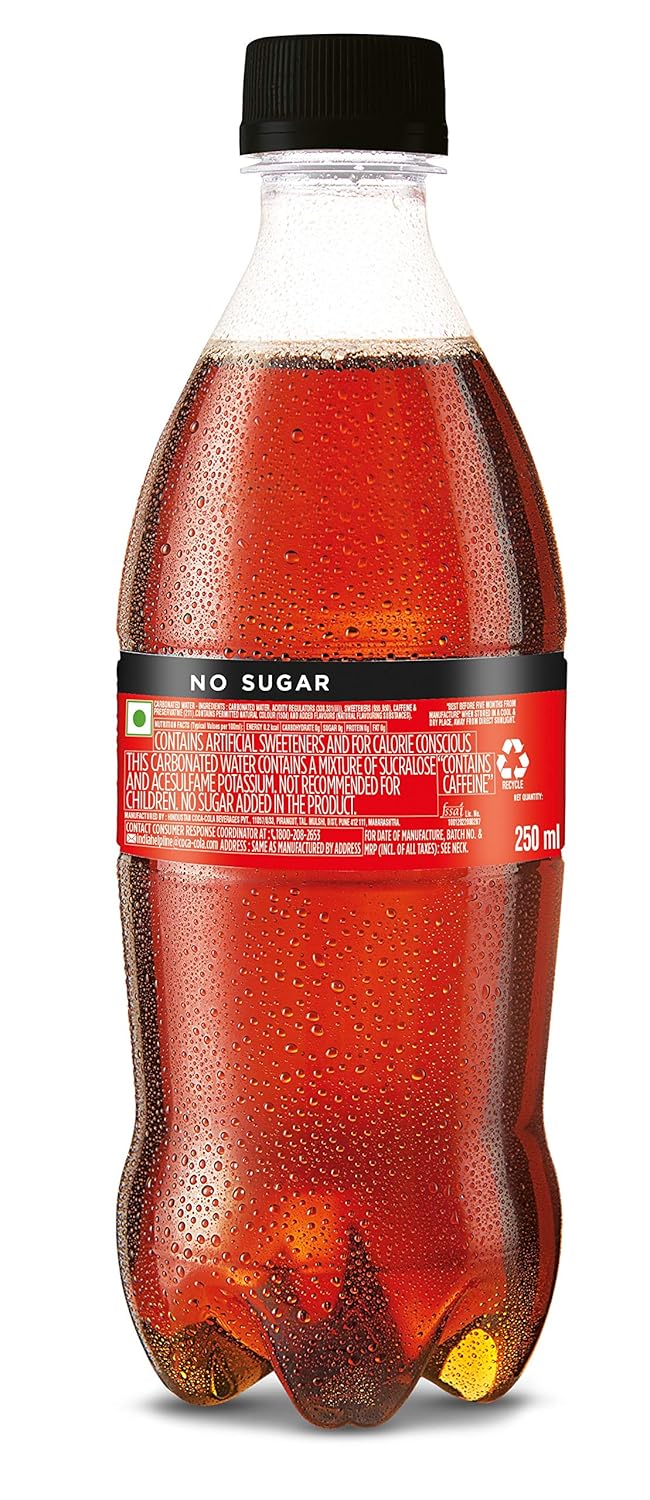 Coca Cola No Sugar 250ml Can Refreshing Sugar Free Cola