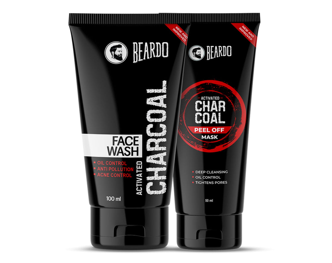 Beardo Activated Charcoal Face Wash and Peel Off Mask Combo