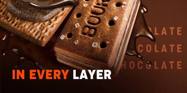 Britannia Bourbon Chocolate Cream Biscuits: Rich Cocoa Flavour, Crunchy Texture, 50g Pouch