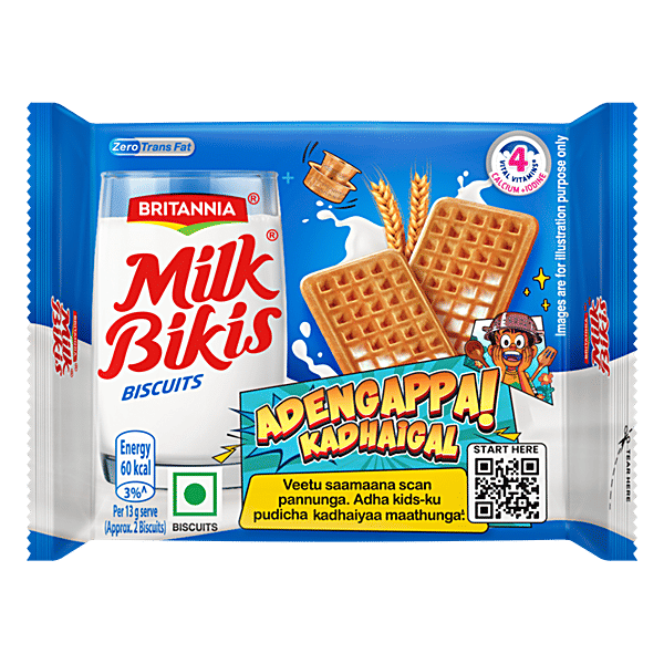 Britannia Milk Bikis Nutritious Biscuits for Kids, Enriched with Vitamins & Calcium