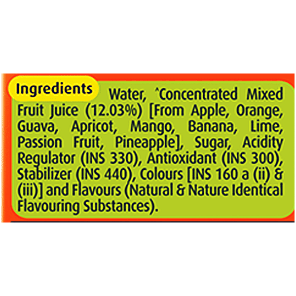 Real Fruit Power Mixed Fruit Juice 180ml, Delightful Blend, Refreshing Tropical Flavour
