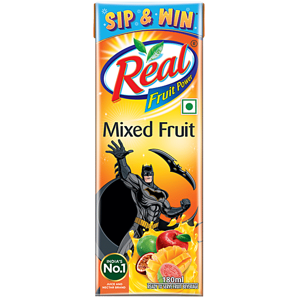 Real Fruit Power Mixed Fruit Juice 180ml, Delightful Blend, Refreshing Tropical Flavour
