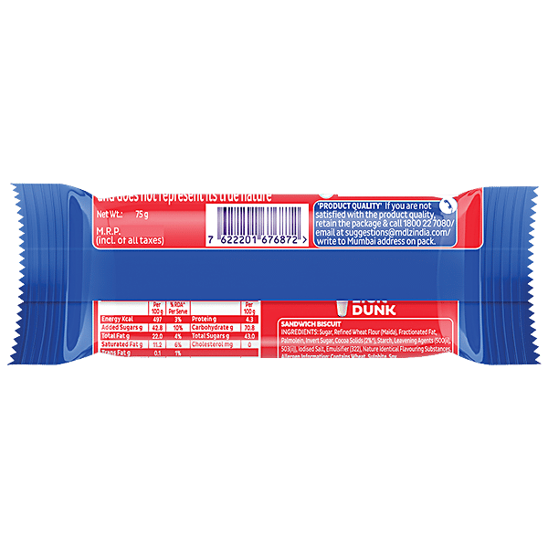 Cadbury Oreo Double Stuf Vanilla Creme Chocolate Sandwich Biscuits 75g Pack