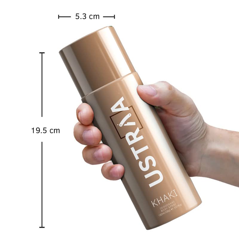 USTRAA Khaki Men’s Body Spray 150ml Long‑Lasting Rusty Fragrance