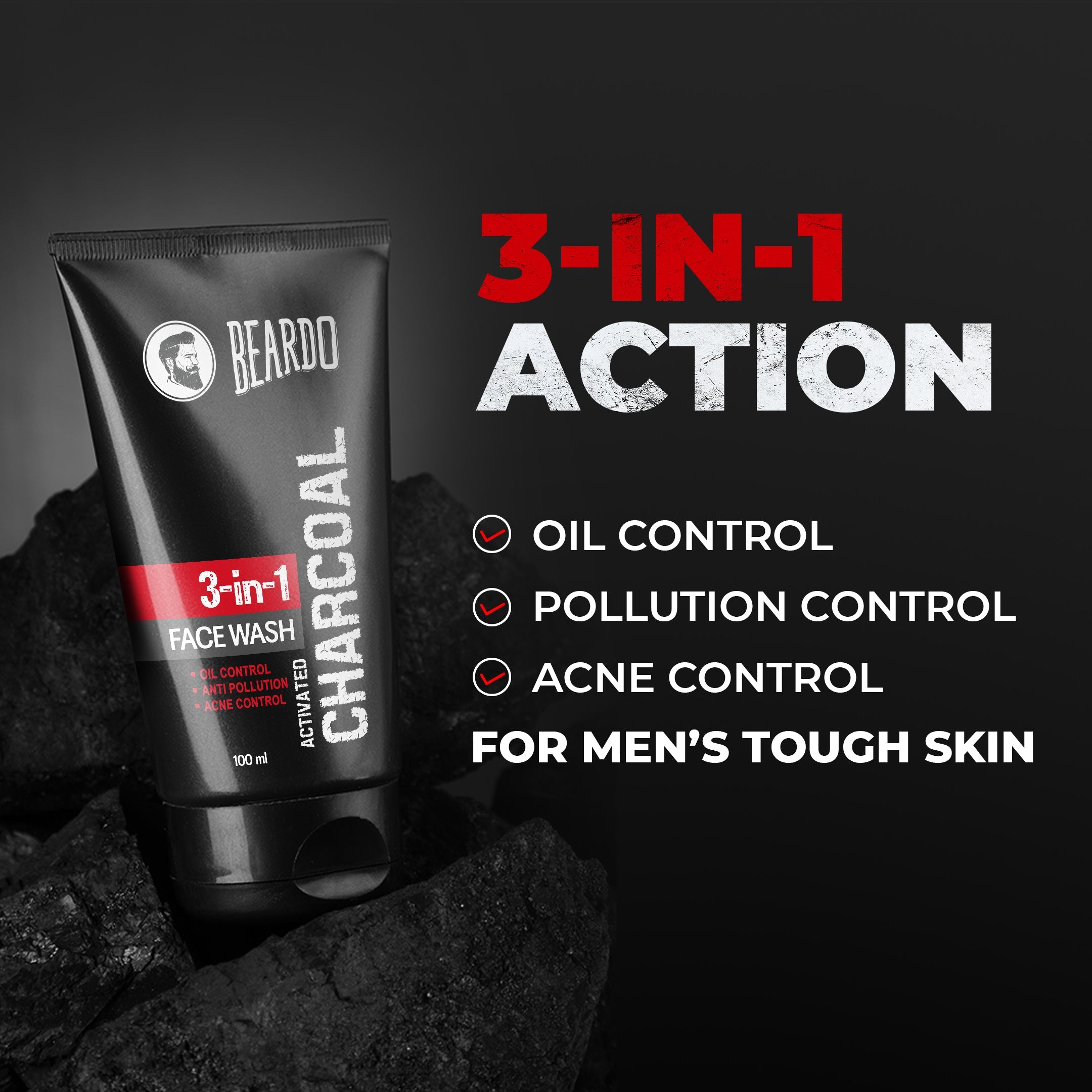 Beardo Charcoal Face Wash Combo