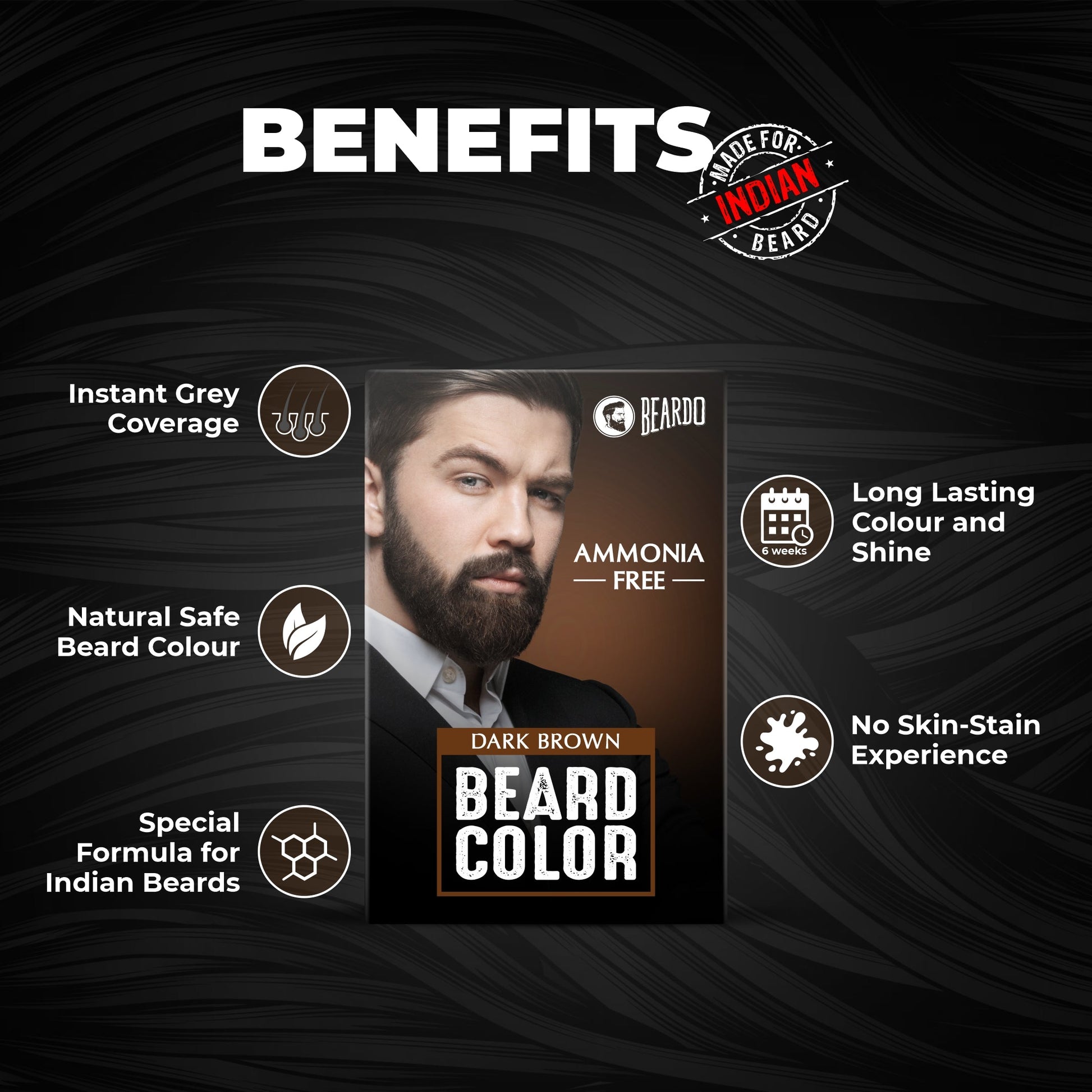 Beardo Dark Brown Beard Colour