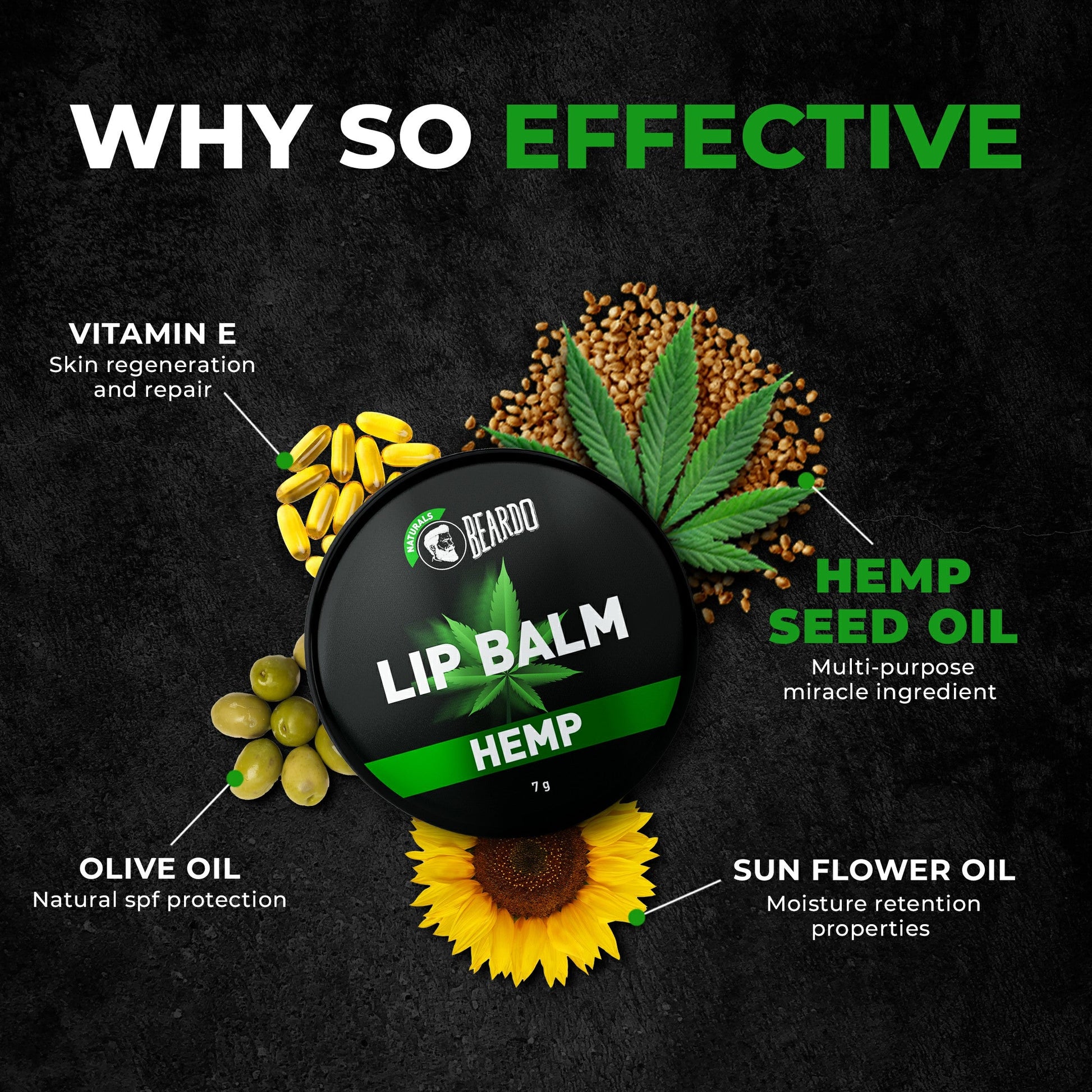 Beardo Hemp Lip Balm