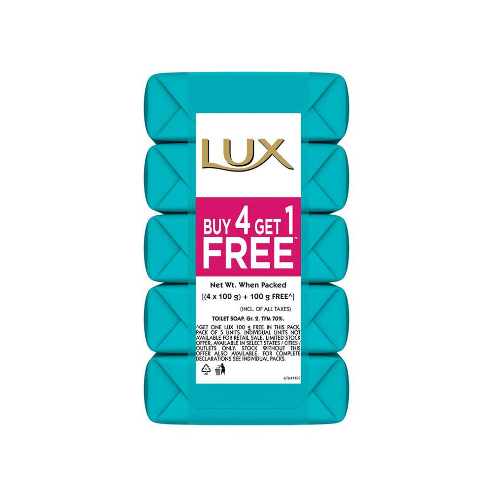 LUX Fresh Splash Water Lily Mint Soap Bar 4‑Pack 100g