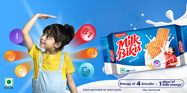 Britannia Milk Bikis Nutritious Biscuits for Kids, Enriched with Vitamins & Calcium