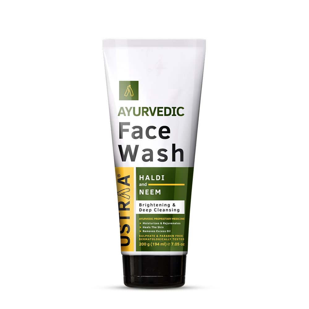 Ustraa Ayurvedic Neem Haldi Face Wash 200g Brightening Oil‑Control