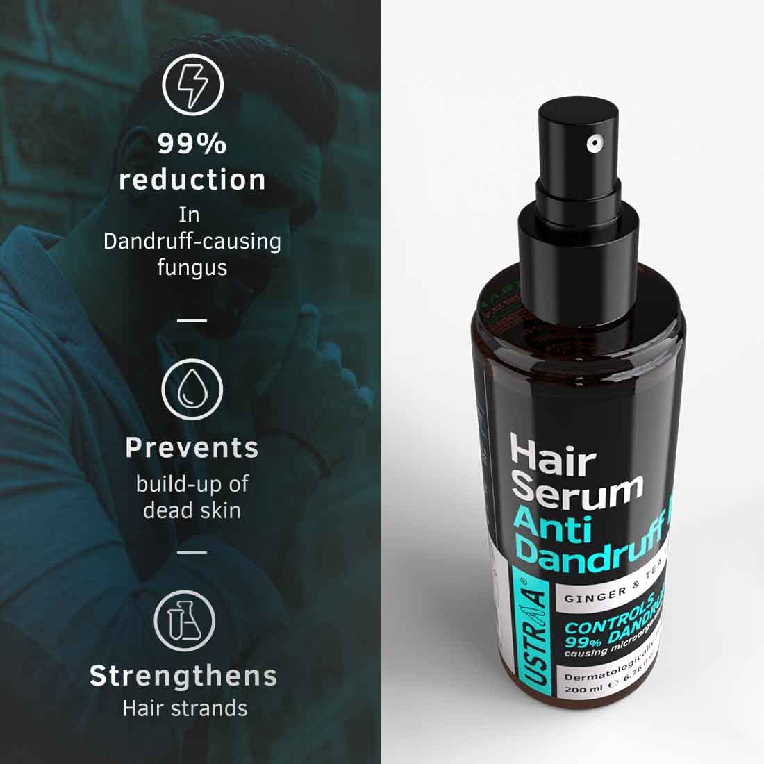 Ustraa Anti-Dandruff Hair Serum 200ml with Tea Tree & Ginger