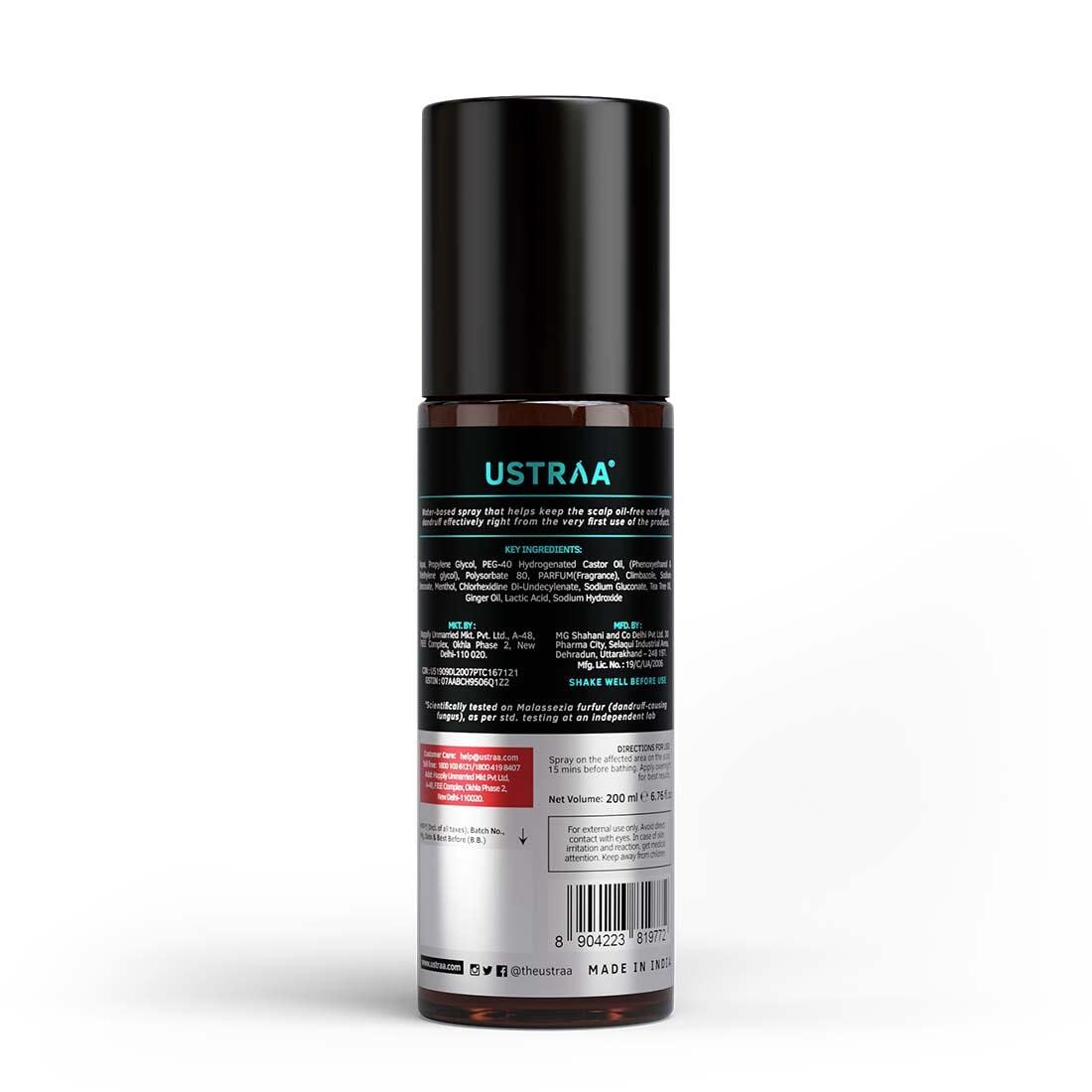 Ustraa Anti-Dandruff Hair Serum 200ml with Tea Tree & Ginger