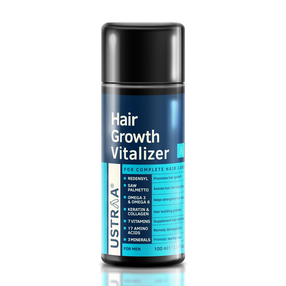 Ustraa Hair Growth Vitalizer Serum 100ml Non‑Sticky Redensyl Formula