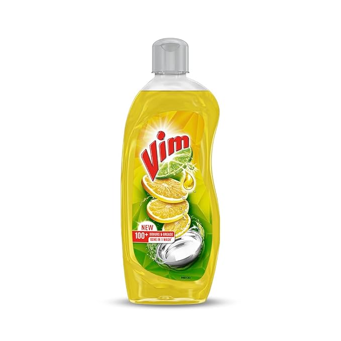 Vim Lemon Dishwash Gel 500ml – Residue‑Free, Powerful Grease Cleaner