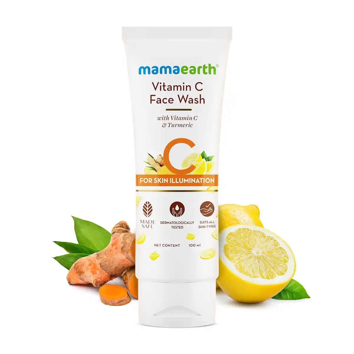 Mamaearth Vitamin C Turmeric Face Wash 100ml Brightening Cleanser