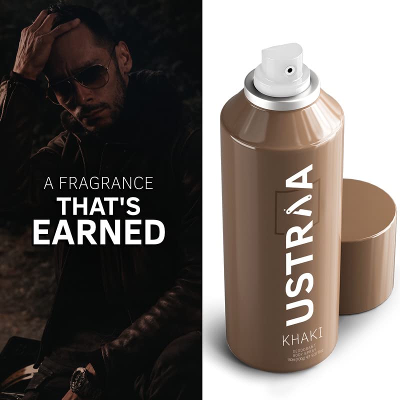 USTRAA Khaki Men’s Body Spray 150ml Long‑Lasting Rusty Fragrance