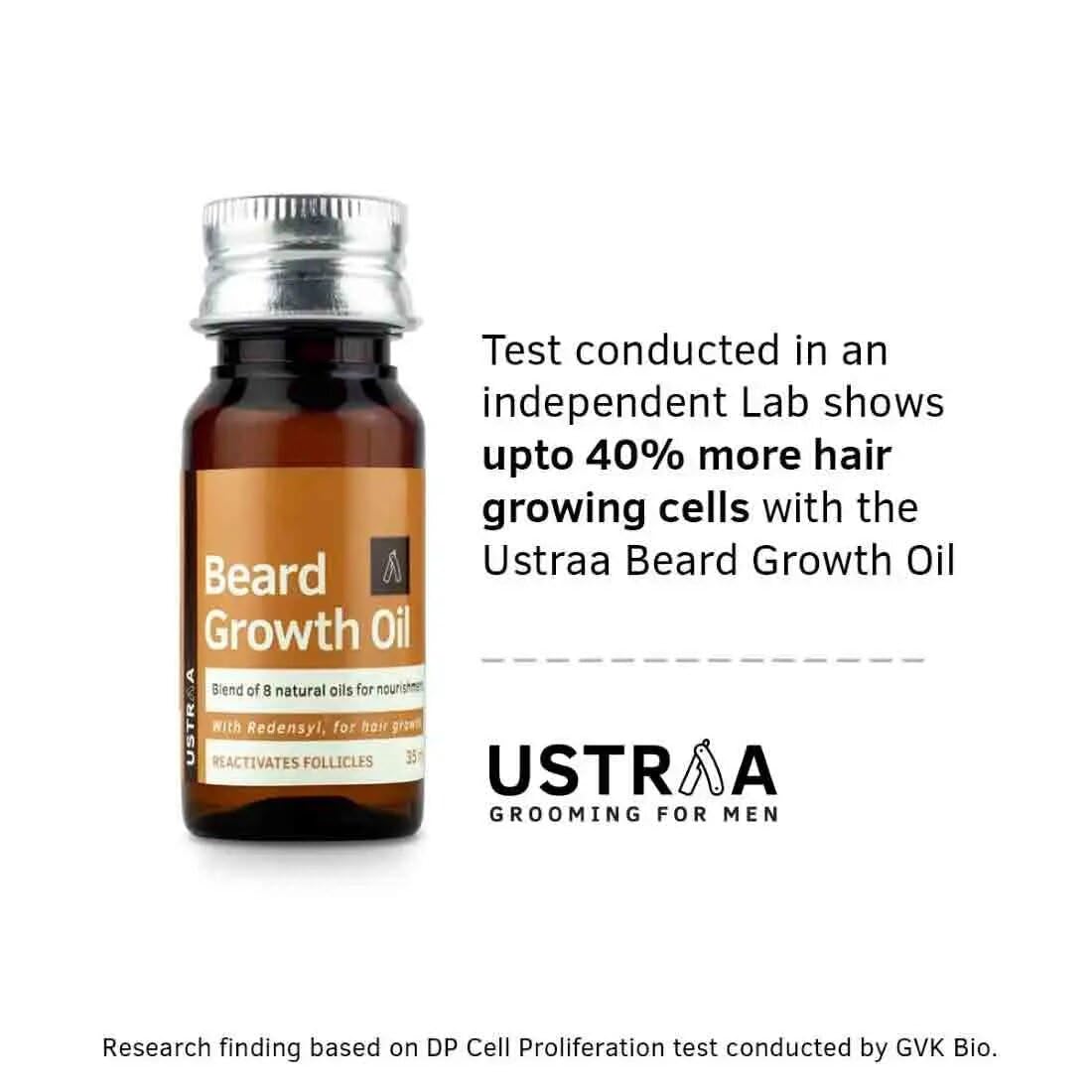 Ustraa Beard Growth Oil 2x35ml Natural Redensyl Formula