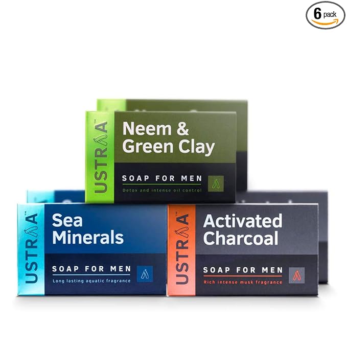 Ustraa Men's Fresh Sea Mineral Triple-Milled Soap 6-Pack