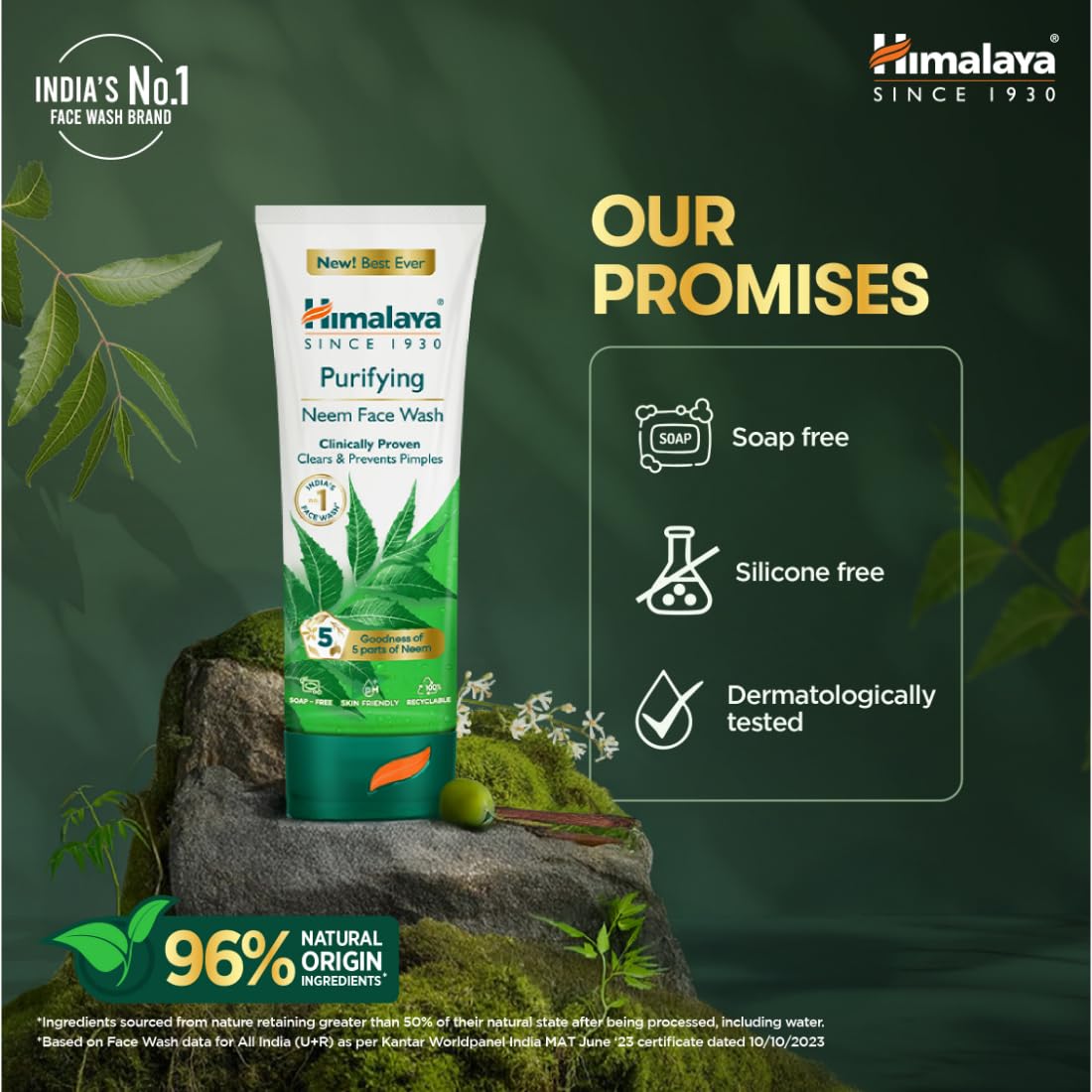 Himalaya Purifying Neem Face Wash 100ml Natural Acne Control Gel