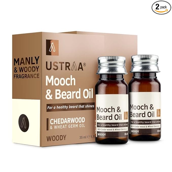 Ustraa Woody Mooch Beard Oil – 2 Pack 35ml Shine Nourish