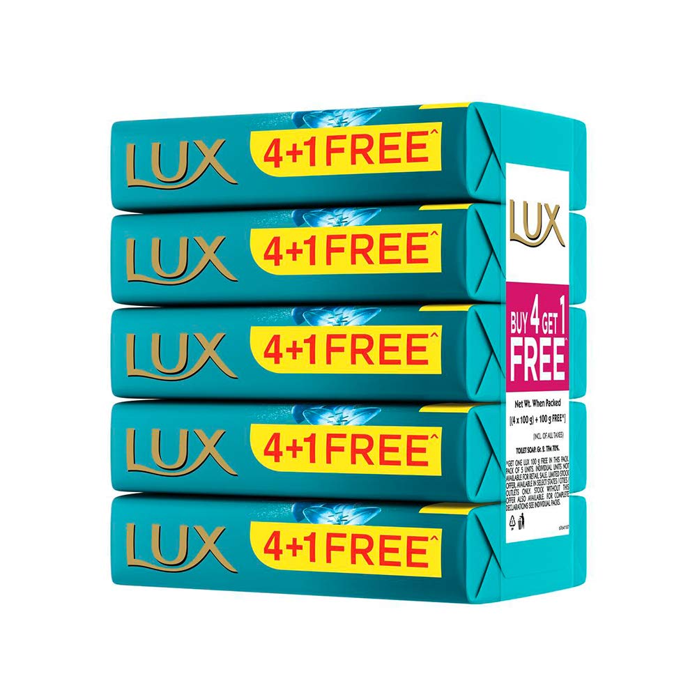 LUX Fresh Splash Water Lily Mint Soap Bar 4‑Pack 100g