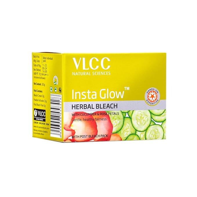 VLCC Natural Sciences Insta Glow Herbal Bleach: Radiant Skin Solution, 27g