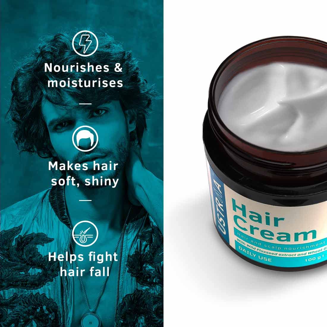 Ustraa Men's Light Hold Nourishing Hair Cream 100g
