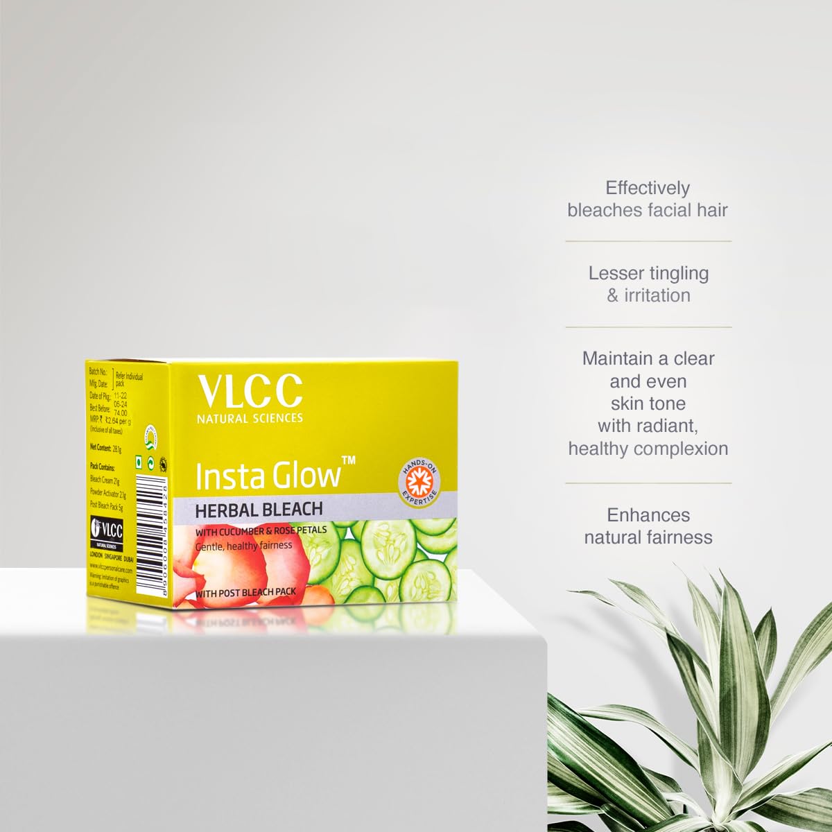 VLCC Natural Sciences Insta Glow Herbal Bleach: Radiant Skin Solution, 27g
