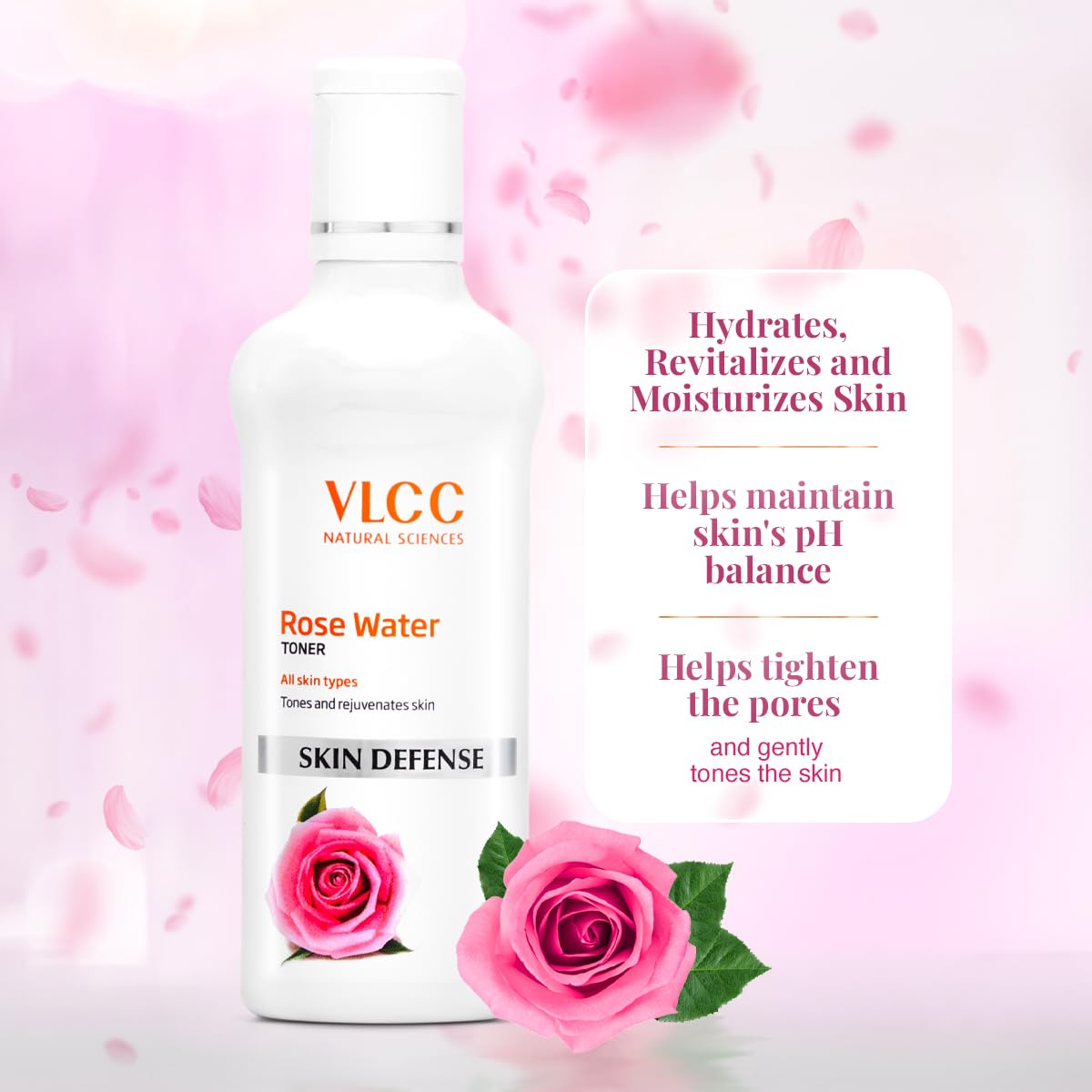 VLCC Rose Water Toner: Hydrating Facial Mist for pH Balance & Pore Tightening