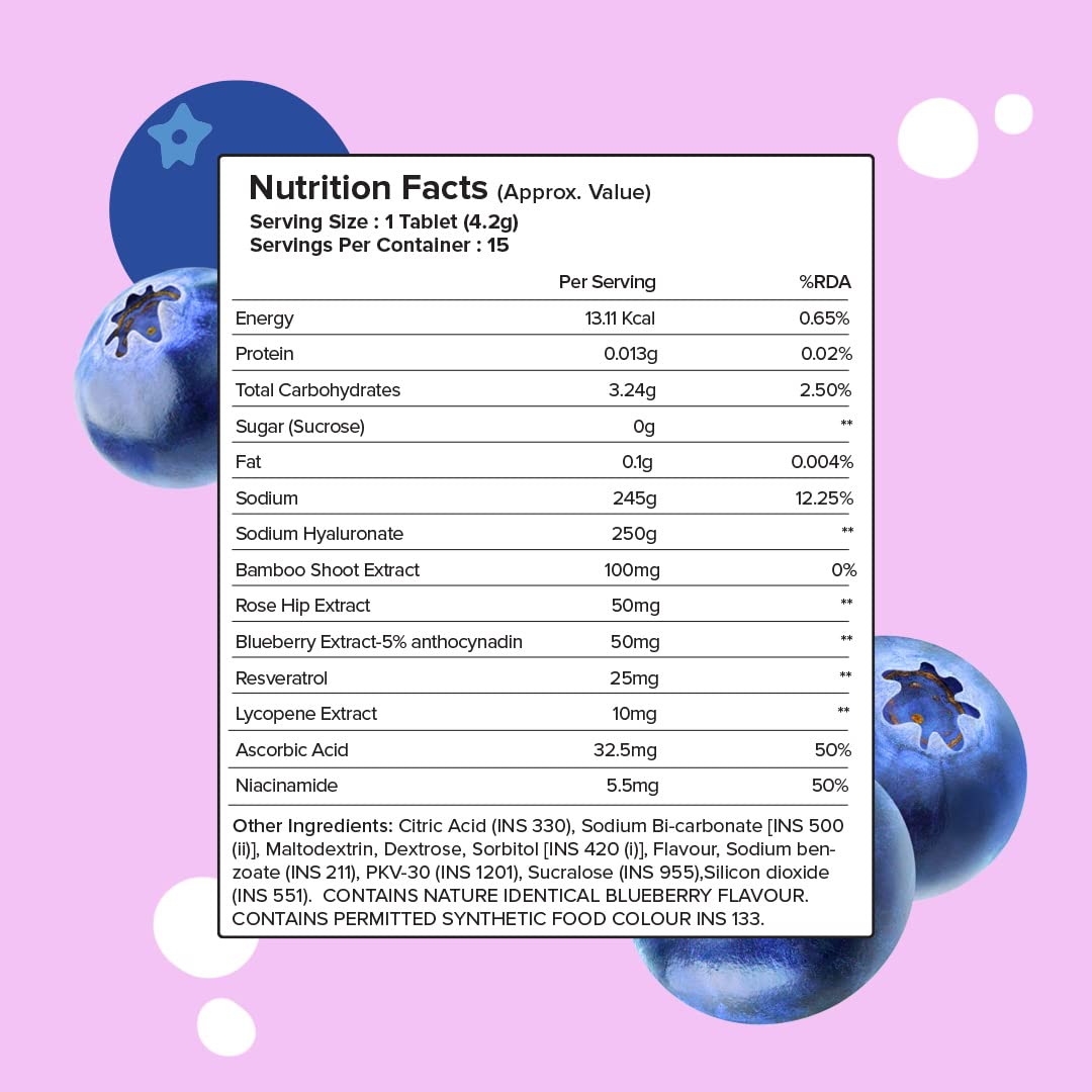 Hyaluronic Acid Tablets Blueberry