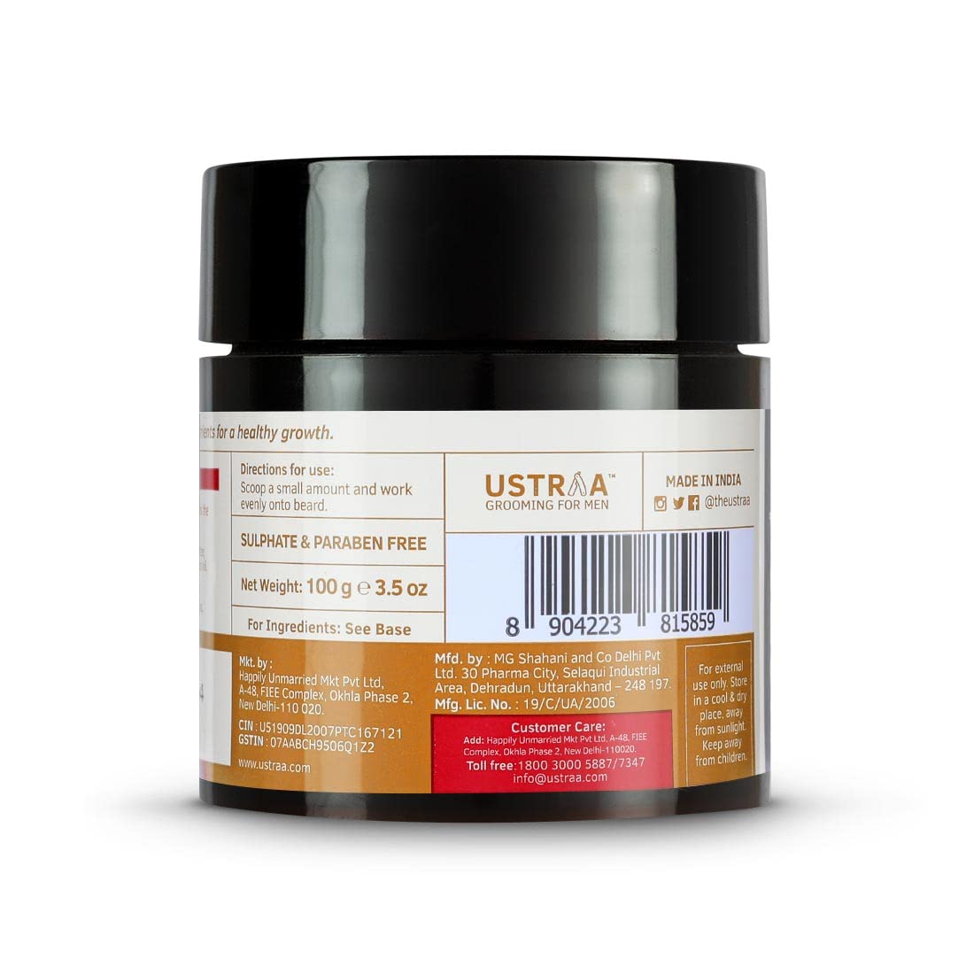 Ustraa Woody Beard Softener 100g Natural Moisturising Conditioner