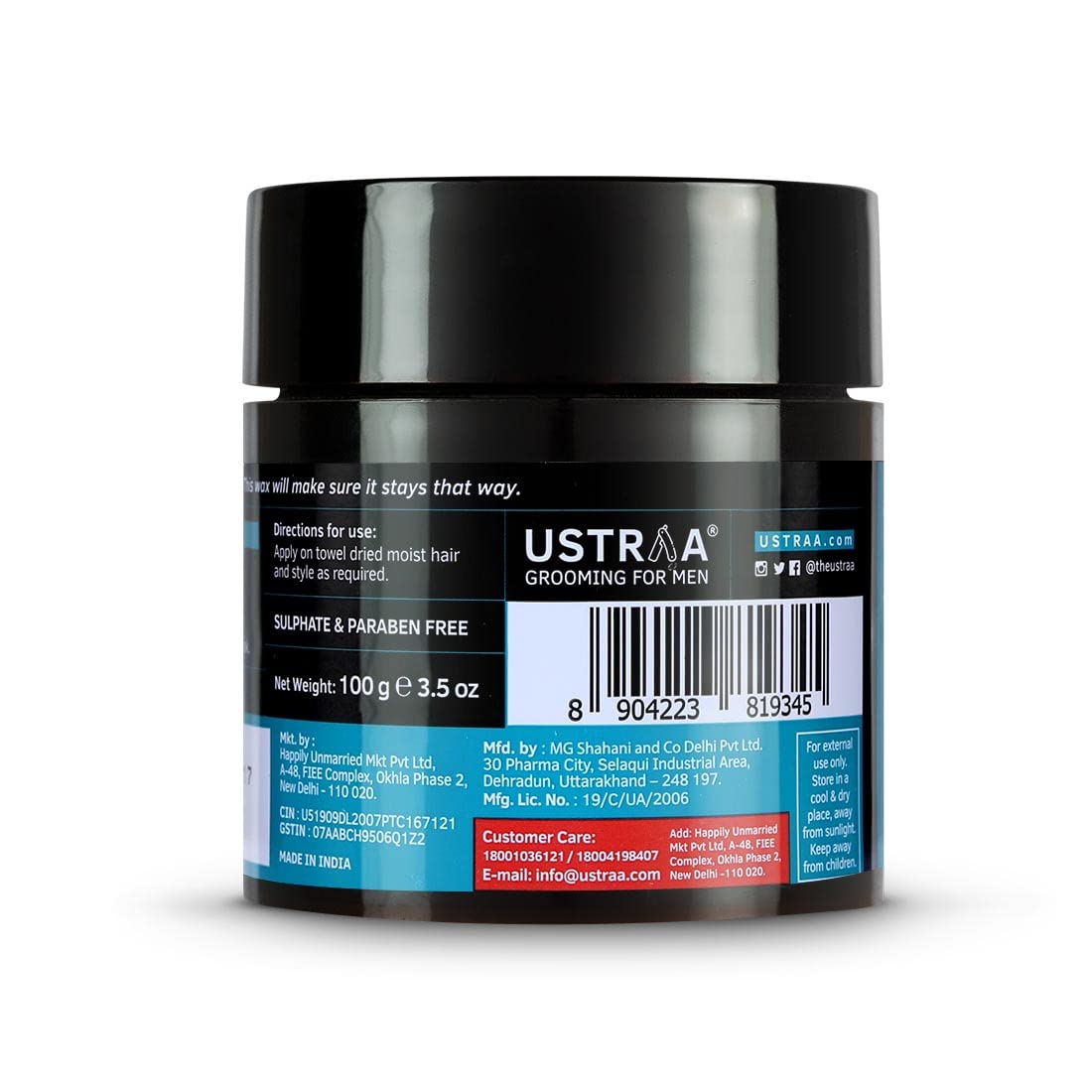 Ustraa Strong Hold Wet Look Hair Wax – 2×100g