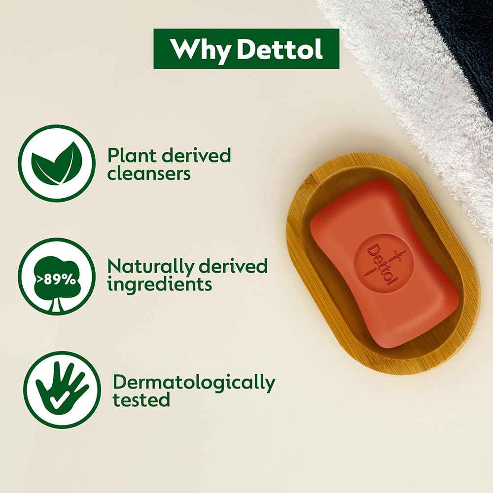 Dettol Original Antibacterial Bathing Soap 100g Pack of 4