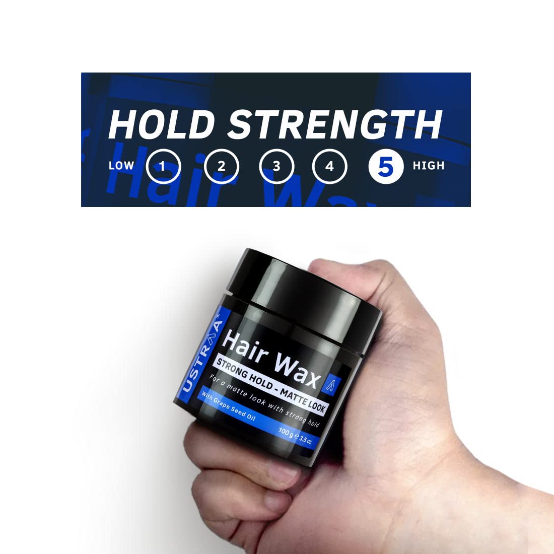 Ustraa Strong Hold Matte Hair Wax – Non‑Sticky 100g Pack