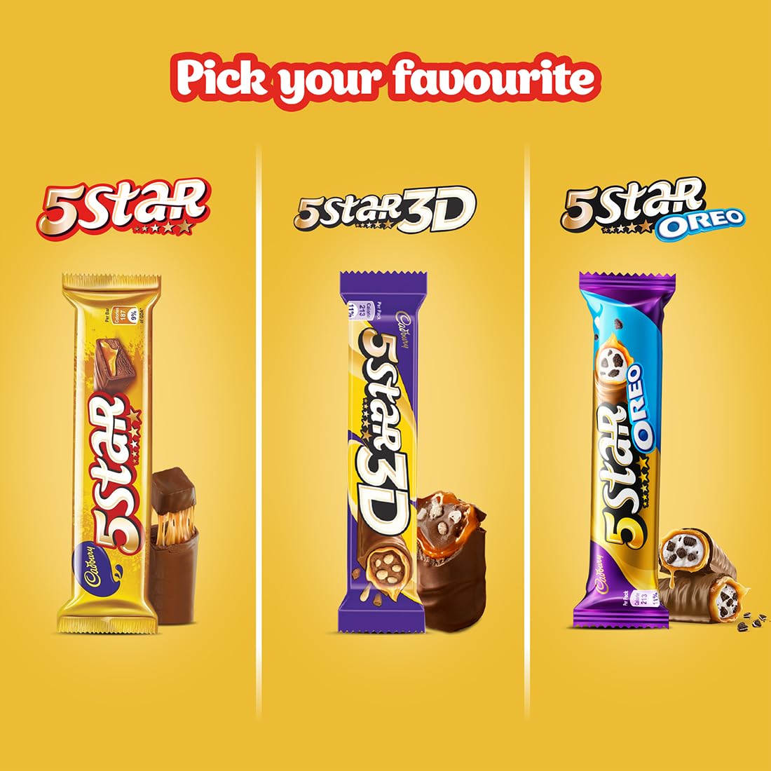 Cadbury 5 Star Oreo Chocolate Bar 21g Crunchy Caramel Delight