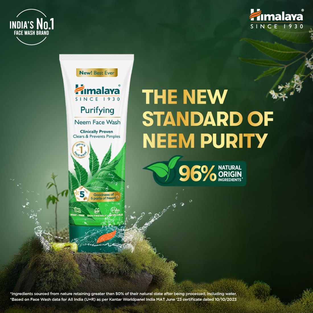 Himalaya Purifying Neem Face Wash 100ml Natural Acne Control Gel