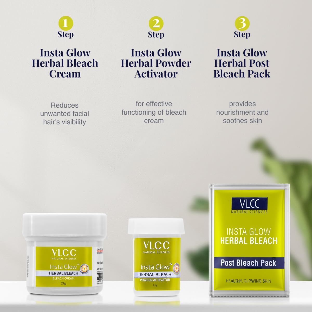 VLCC Natural Sciences Insta Glow Herbal Bleach: Radiant Skin Solution, 27g