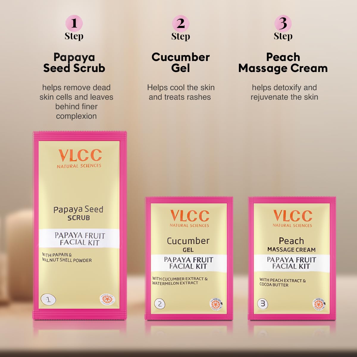 VLCC Salon Series Fruit Facial Kit - 6 Facials, 300g for Bright, Tight Skin