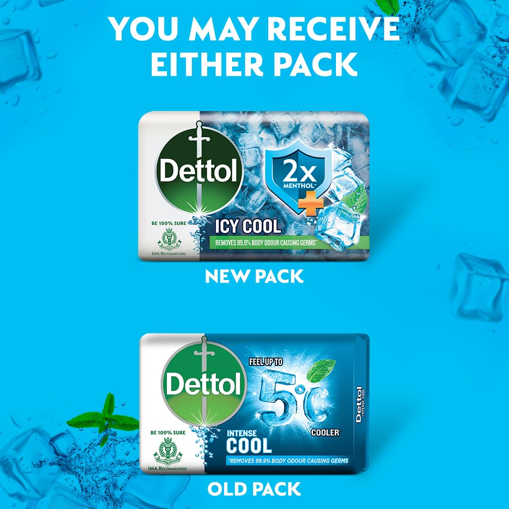 Dettol Intense Cool Bathing Soap Bar with Menthol 125g