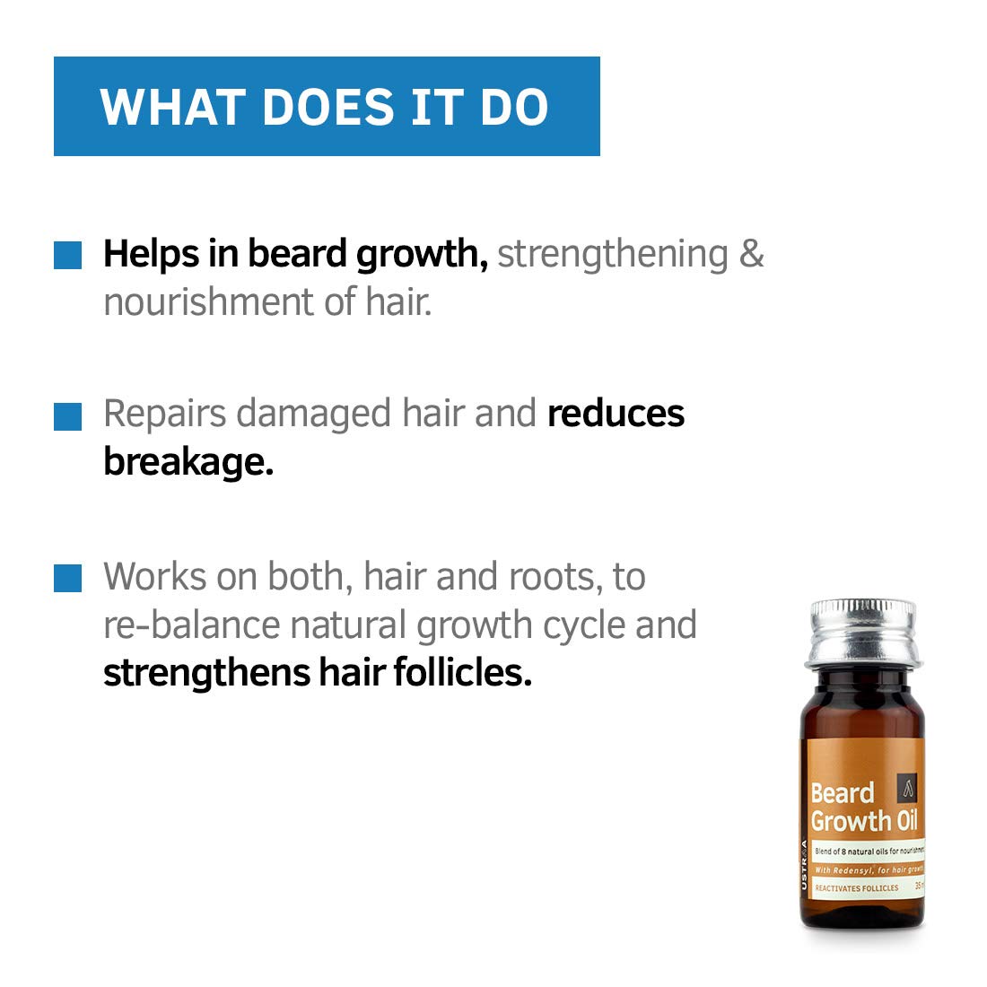 Ustraa Beard Growth Oil 2x35ml Natural Redensyl Formula