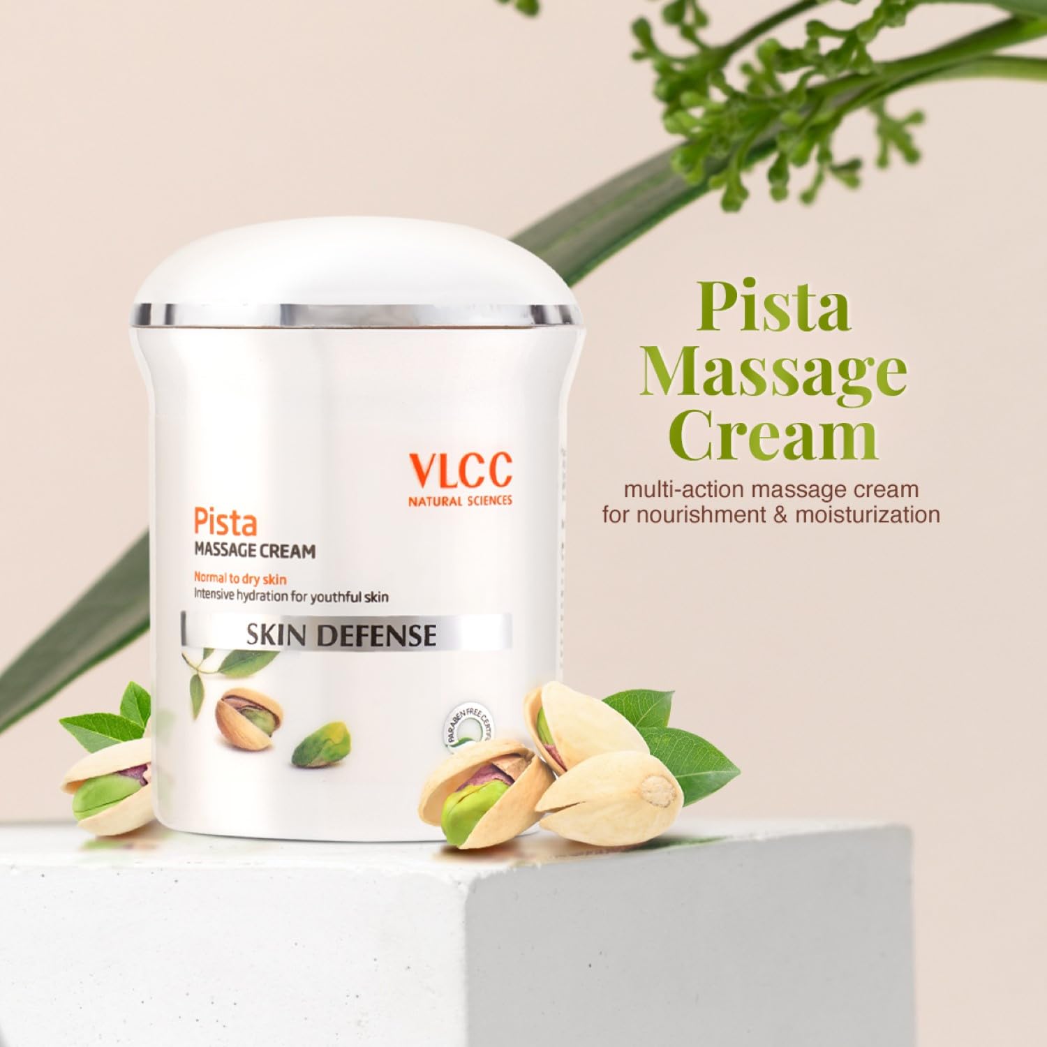 VLCC Pista Massage Cream: Deep Hydration, Radiance, Improved Skin Complexion, 50g