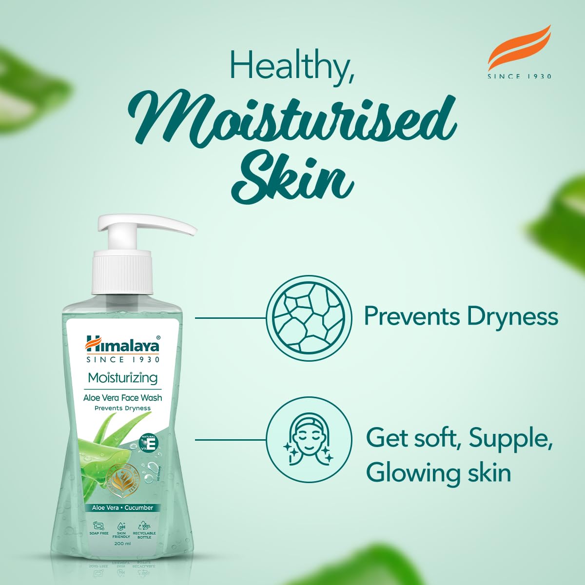 Himalaya Moisturising Aloe Vera Face Wash 200ml – Hydrating Skin Care