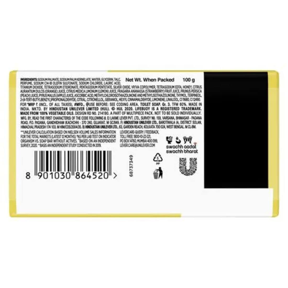 Lifebuoy Lemon Fresh Soap Bar – 4 Pack of 100g Bars